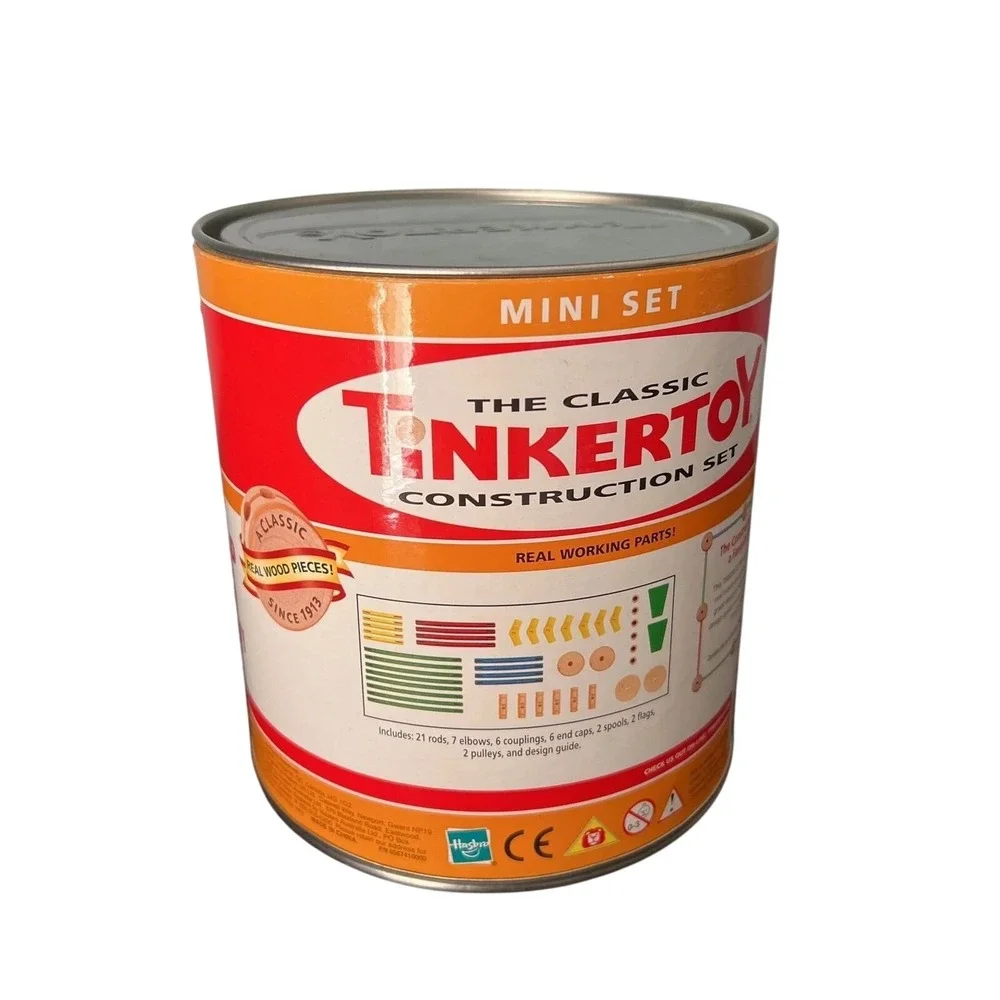 Tinkertoy Classic‎ Construction Set Mini Set 46 Piece, Real Wood Pieces
